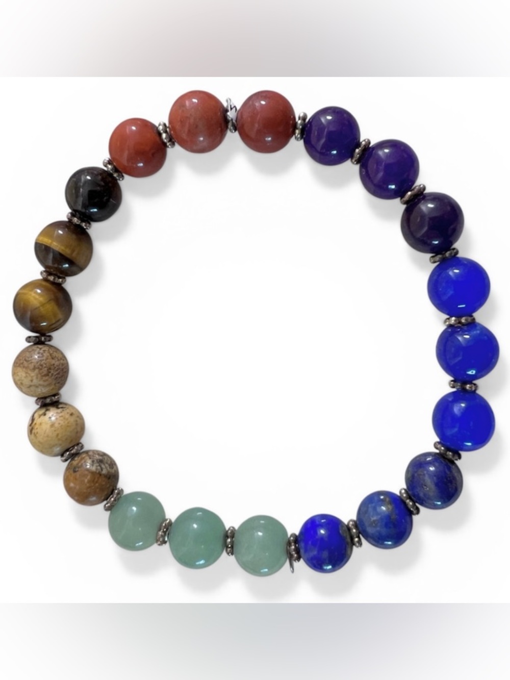 YS India 925 Sterling Silver Multi Stone Stretch Bracelet